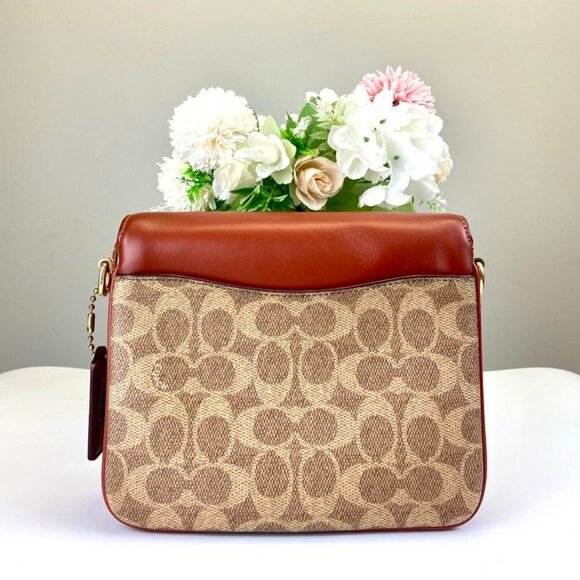 Coach 89089 Signature Canvas Cassie Crossbody 19 in Tan Rust - Picture 2 of 13